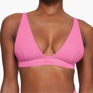 SKIMS Cotton Plunge Bralette PINK ORIGINAL RELEASE Size Small NWT